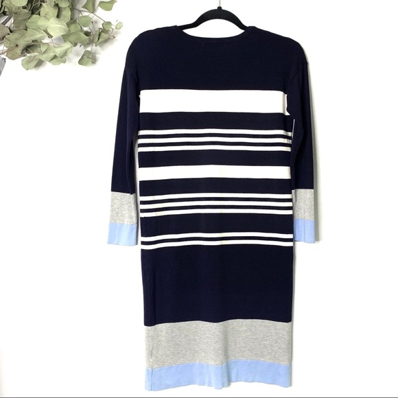 Oliver Bonas Blue Vivid Stripe Knitted Dress sz 8 - Picture 6 of 8